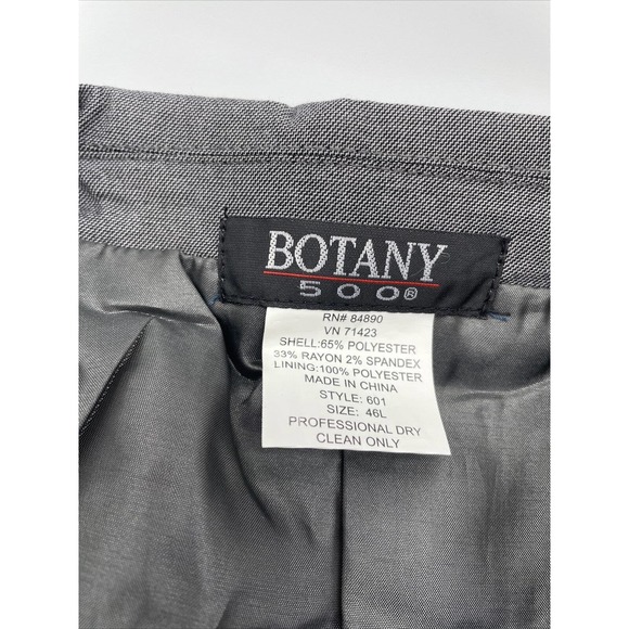 Botany 500 Blazer Men's Size 46 L Solid Gray Two Buttons - Picture 5 of 8